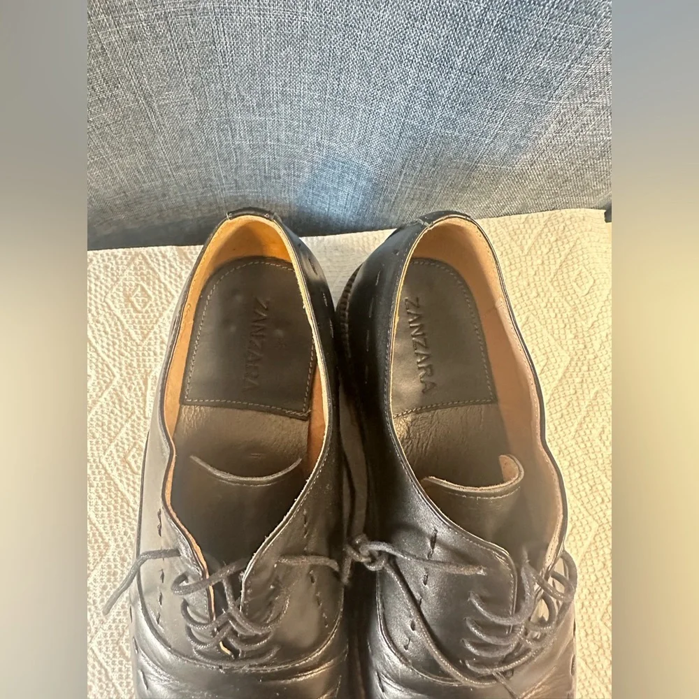 Zanzara Sz 10.5 Oxfords Black Leather Men Lace Up JH390S20 Medium (D, M)‎